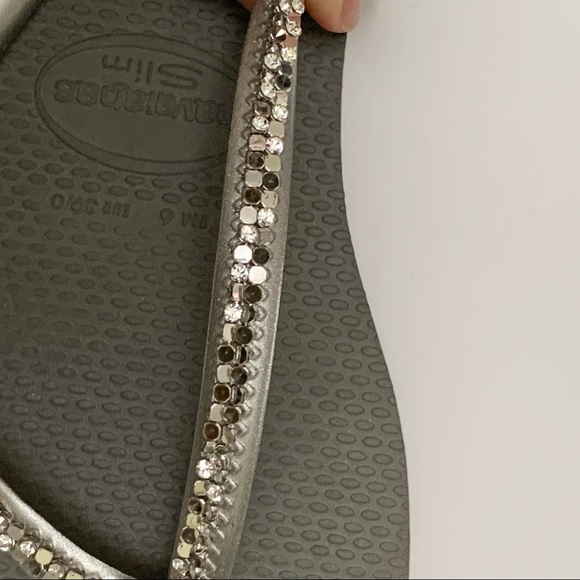 Havaianas Grey and Silver Flip Flops - Picture 8 of 15
